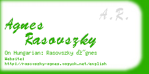 agnes rasovszky business card